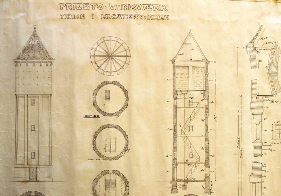 Præstø-vandtårn, tegning(x)
